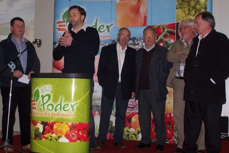 Jean-Luc Poder lors de la célébration des 25 ans de  son entreprise d'expédition de légumes bio. 